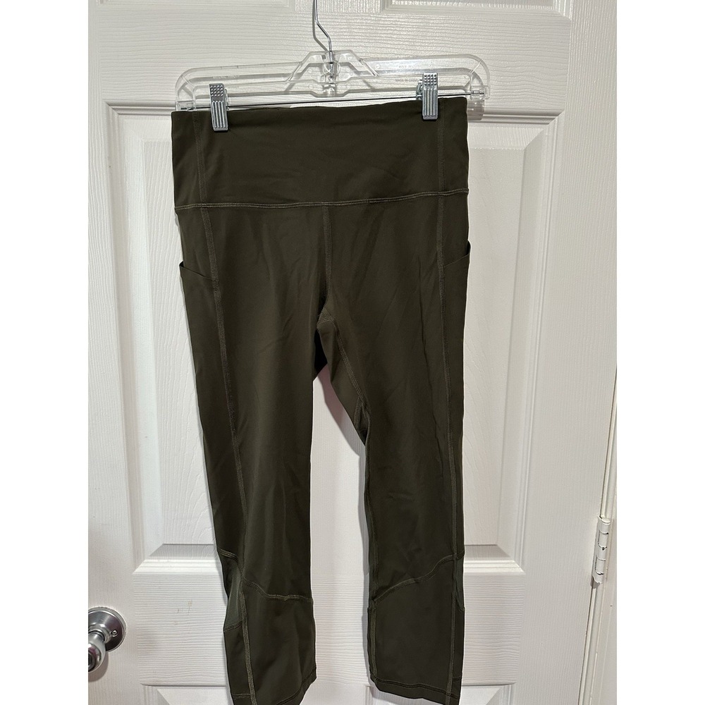 Lululemon Cropped‎ Leggings Olive Green 6